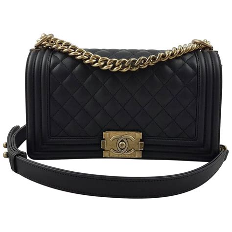 black and gold chanel boy bag|chanel boyfriend bag.